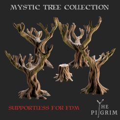 MYSTIC TREE COLLECTION sao PI/GRIM Fichier 3D arbres - TABLETOP TERRAIN DND RPG SCATTER・Modèle imprimable en 3D à télécharger, ThePilgrimTerrain