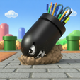 1762374327.png Porte stylo Bullet Bill - Organiseur de bureau inspiré de Nintendo | 3D Print STL