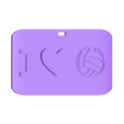 Llavero I Love Me (4).stl I Love Volleyball Keychain