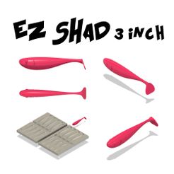 EZ.jpg Mold "EZ Shad 3 inch" lure. 3D STL file for CNC and 3D print. 