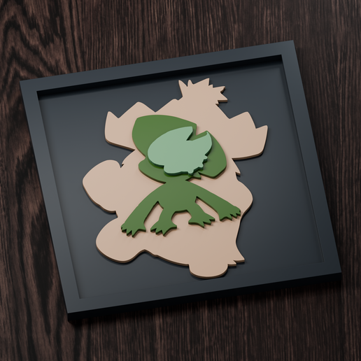 Ludicolo Line - Pokemon Silhouette Frame | Normal, Inverse & Scaled STL