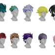 HairsPackPhotoLeft.png 20 Stylized Male Hair Models Pack 1 - Low Poly 3D