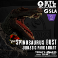 1.png Archivo STL SPINOSAURUS JURASSIC PARK FANART SCULPTURE BUST・Plan para descargar y imprimir en 3D