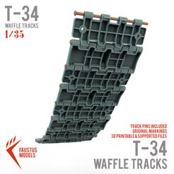 t34w1.jpg Archivo STL T-34 Waffle Tracks 3d-print・Modelo para descargar y imprimir en 3D