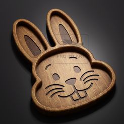 Bunny-Tray-©.jpg Easter Bunny Tray - CNC Files for Wood (svg, dxf, eps, ai, pdf)