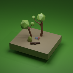 Trees-free.png Trees and stones low poly
