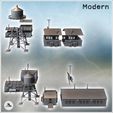 3.jpg Set of five modern buildings with a water tank and a warehouse with a round roof (19) - Modern WW2 WW1 World War Diaroma Wargaming RPG Mini Hobby