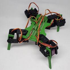 quadrina-mg90s.jpg STL file Quadrina quadruped robot for servo MG90S・3D printing template to download