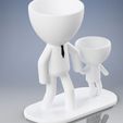 robertpadreconhijo2.jpg STL file Robert Pot with son - father's day・Model to download and 3D print