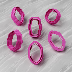 Bordered-Polymer-Cutter-6.png Archivo STL Juego de 06 cortadores de arcilla polimérica con bordes・Diseño de impresión en 3D para descargar