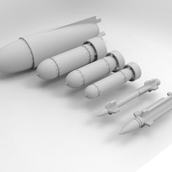 Munitions.695.jpg Archivo STL gratis Bombas y misiles de la Fuerza Aérea Interestelar・Modelo imprimible en 3D para descargar