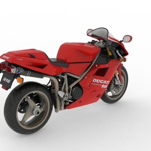🏍️ Ducati 916 Classic Superbike Motorcycle Part | 3D Printable