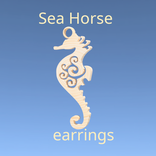 Sea Horse Бесплатный STL файл Серьги "Морской конек" (v2)・3D-печатный объект для загрузки, raimoncoding