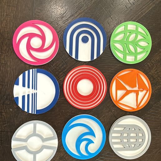 🍔 EPCOT PAVILLION COASTERS WITH HOLDER・ STL File for 3D printing・Cults