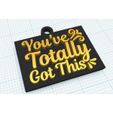square-image.jpg You've totally got this keychain Halskette - Motivations-Schlüsselanhänger - Support-Schlüsselanhänger- Geschenk-Schlüsselanhänger - Cooler Schlüsselbund-Spruch