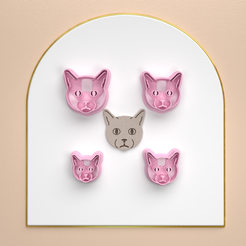 Cat-Crazy-eulitec.com-Frontal.png 3D file Polymer clay cutter Cat Crazy in 4 sizes and 2 cut version/eulitec.com/-cc-copyrighted-license・3D printer design to download
