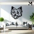 Yorkshire-terrier-Head.png Wall silhouette - Dogs Head