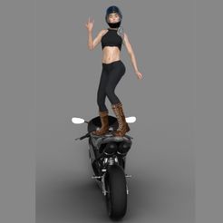 ee.jpg STL file BIKER GIRL 4・3D printer model to download