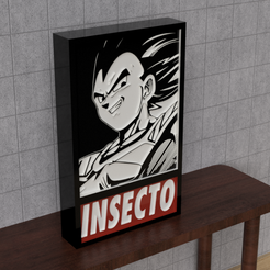 vegeta-insecto.png Archivo 3MF Cartel Led Vegeta insecto・Diseño imprimible en 3D para descargar