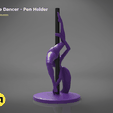 poledancer-main_render_2.140.png STL file Pole Dancer - Pen Holder・3D printable design to download