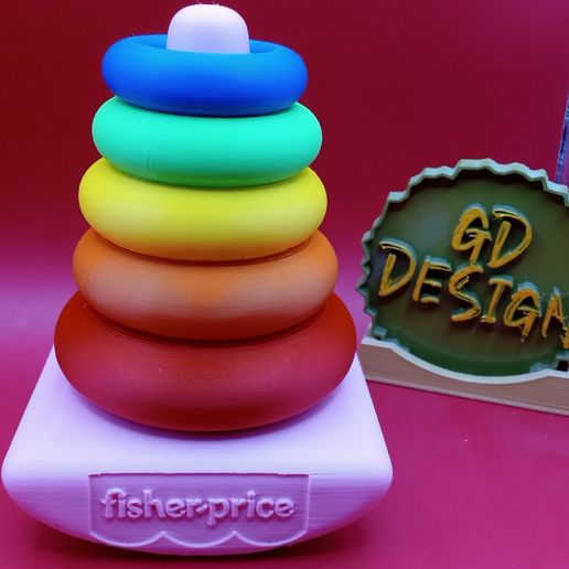 👶 Baby Stacking Toy Rock-A-Stack Rings with Roly-Poly Base・ STL File ...