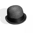0_00003.jpg HAT 3D MODEL  Top Hat DENIM RIBBON CLOTHING DRESS British Fedora Hat with Belt Buckle Wool Jazz Hat for Autumn Winter Valentino Garavani - Rabbit skin calfskin ribbon antique metal
