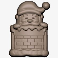 1200.jpg Santa in chimney 3D Printing moulds