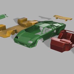1.jpg Fichier STL Lambo countach QV 5000 à l'échelle 1/12・Plan imprimable en 3D à télécharger