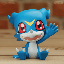 VeemonB01.png Veemon Chibi 3 modèles Digimon 02 Impression facile