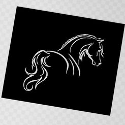 cheval.jpg Datei STL Schablone Pferd・Modell für 3D-Druck zum herunterladen