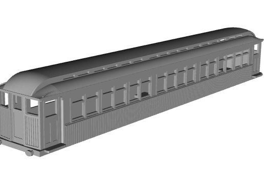 Mersey Railway Railway EMU 1903 trailer coach 1/87 scale 3D model
