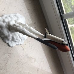 BE588CCE-E61B-4721-8551-9FACABE43B5C.jpeg Free STL file Space Shuttle with cloud・Object to download and to 3D print