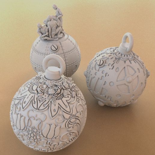 Christmas_Ball_Platre_01.jpg Christmas decorations, Boules de Noel.