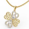 Radiant-Clover-Heart-Pendant-with-Mesh-Pattern-9.jpg Radiant Clover Heart Pendant with Mesh Pattern