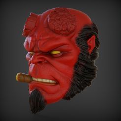 HB2.90.1.jpg Fichier STL Tête de Hellboy pour figurines・Modèle pour impression 3D à télécharger