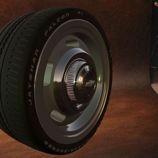 CHEVROLET RALLY WHEELS AND TIRE 3D model