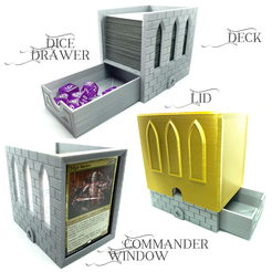 deckbox_magic_commander_MTGA_3D_print_00.jpg STL file Deck Box Magic EDH / Commander - Magic The Gathering (MTG) - V.2・3D print object to download