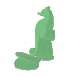 Seahorse_Projected_01.png Archivo STL SEAHORSE WITH CLAM PHONE STAND HOLDER - DESCARGA INSTANTÁNEA - NO NECESITA SOPORTES・Modelo para descargar y imprimir en 3D