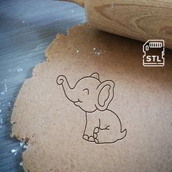 baby elephant_mockup.jpg Baby Elephant Cookie Cutter