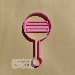 sonajero.jpg Archivo STL gratis cortante galletas sonajero bebé- baby shower cookie cutter・Plan de impresión en 3D para descargar