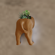 dog-tail-planter-wall-3.png Dog wall planter legs flower pot 3d print STLfile.