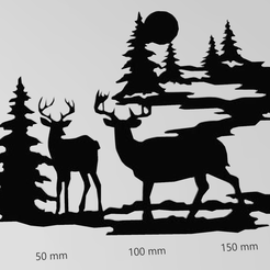 Wandtattoo-Rotwild-im-Wald.png STL file Theo・3D print model to download
