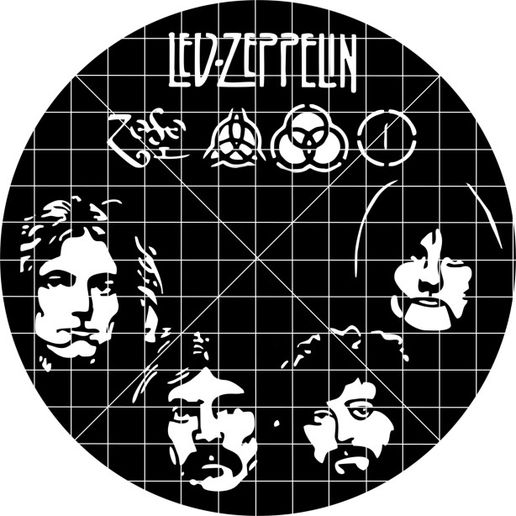 DXF file Led Zeppelin for laser cutting on vinyl record DXF file ⏺️ ・3D ...