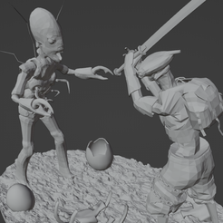 blender_l7m8oueerR.png STL-Datei Fisch-Kampf・3D-druckbares Modell zum Herunterladen