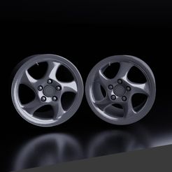 TURBOS.jpg STL file PORSCHE TURBO WHEELS (18-19 INCH) 1/24TH MODEL・Template to download and 3D print