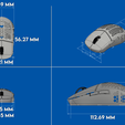 Dimensions.png TEST SHAPE XM1 Mini ZS-X1 Wireless 3D Printed Mouse