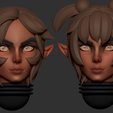 ZBrush Document.png ANIME SET OF SPACE ELF ALTERNATIVE HEADS 3D PRINT