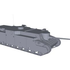 01.jpg STL file CHAR DE RUPTURE - SUPER HEAVY TANK・3D printing idea to download