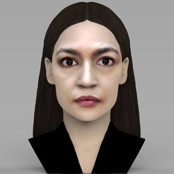 untitled.1.jpg Télécharger le fichier Le buste d'Alexandria Ocasio-Cortez prêt pour l'impression 3D en couleur • Objet à imprimer en 3D, PrintedReality