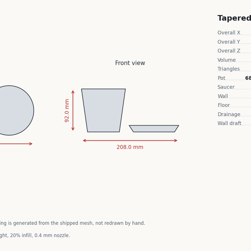 Tapered Planter with Saucer